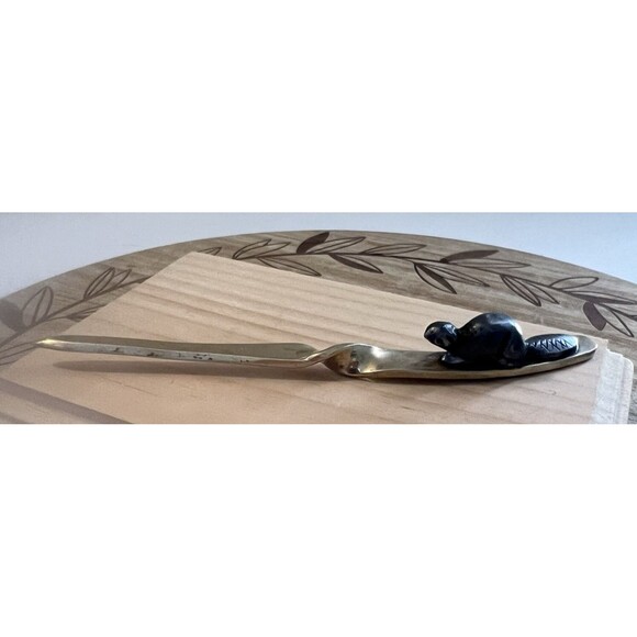 Vtg 60s-70s Brass Twisted With Beaver On Top Letter Opener Signed Chambers - Picture 6 of 8